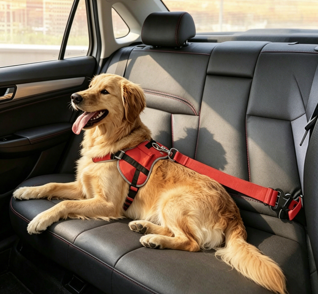 Adjustable Pet Car Seat Belt - Safety Harness for Dogs & Cats